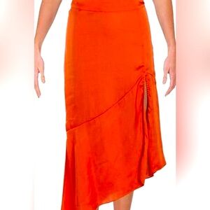 Free People Women’s Orange Assymetrical Skirt- Size 8 - NWT